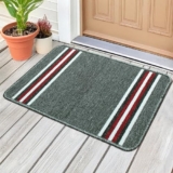 MollisHomes Pack of 1 Nylon Bathroom Mat Anti-Skid Bath Rug | Floor Mat for Bathroom, Kitchen, Bedroom & Office | Light Grey Stripes Design-(37x57cm)