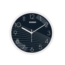 Amazon Brand – Solimo 11-Inch Classic & Modern and Stylish Silent Movement Wall Clock – White & Blue – Analog, Plastic