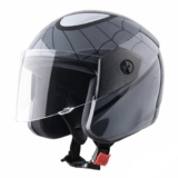 Vega Buds Junior Marvel Spiderman Graphic Open Face Helmet for Kids – Lightweight Design, Superior Comfort & Safety, Stylish Black Grey – XS
