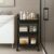 HomeGrits 3-Layer Kitchen Trolley – Black Metal Storage Rack with Wheels, Tiered Shelves & Mesh Baskets – Multipurpose Rolling Cart for Vegetables, Fruits, Bathroom & Home Organization