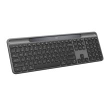 Logitech Signature Slim Solar+ Wireless Keyboard, Solar and Artificial Light Powered, Durable Battery That Lasts up to 10 Years, Customizable Keys, Bluetooth