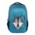 F Gear Tobari Aqua Blue 38L School Backpack|Wolf Print Design|4 Compartments & 1 front pocket & Anti-Theft Pocket|Soft Touch|Ergonomic, lightweight, Durable Bag for School, College, Work & Travel