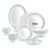 Treo by Milton Opalware Aurelia Lavelle Dinner Set of 27 | Serving for 6 | Microwave & Dishwasher Safe | Bone-Ash Free | Tempered Toughness | Plates & Bowls | Crockery Set for Dining & Gifting