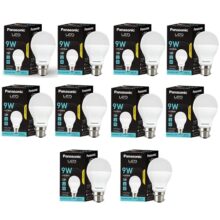 Panasonic Dura Saver 9W Bulb, B22 LED Bulb Base For Home & Office, 1 Year Warranty, Energy Efficiet, 6500K Cool Daylight (Pack of 10)