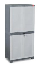 Cello Novelty Big Plastic Cabinet with Dustproof Doors| 3 Year Warranty | Almirah, Cupboard, Wardrobe for Home, Living Room, Bedroom, Kitchen, Office, Outdoor| White & Grey Colour