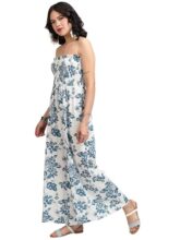 Vishudh Women Shoulder Strap Regular Fit Sleeveless Vpjs000003 White/Teal Blue Xl