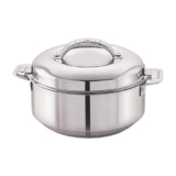 CELLO Maxima Insulated Casserole Hot Pot For Kitchen 2000 ml Silver | Easy to Serve Lightweight Outdoor Safe Keeps Food Hot and Warm Airtight Insulated Casserole Hot Pot Pack Set For Roti Rice Biryani