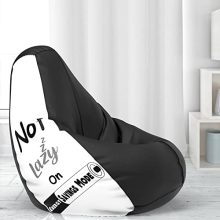 Comfybean Bag With Beans Filled Xxxl- Official: Jack & Mayers Bean Bags – For Young Adults – Max User Height : 5-5.8 Ft.-Weight : 60-70 Kgs(Model: Not Lazy – Black White)