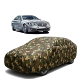 Sulfar 100% Waterproof Car Body Cover Compatible with Mirror for BMW 520i with Long Lasting Durable Material (Triple Stitched, Full Bottom Elastic, Camouflage Army)