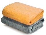 Cortina Solid Towels for Bath Set of 2 (70 x 140 cm) 300 GSM Microfiber Bath Towels, Ultra Soft, Highly Absorbent & Quick Dry for Gym, Beach & Bathroom Towels for Men, Women & Kids (Yellow/Grey)