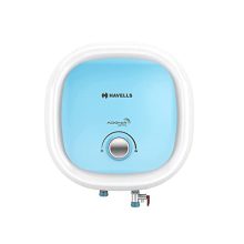 Havells Adonia Spin 25 Litre Storage Wall Mount Water Heater|Temp Sensing Led Knob,Feroglass Coated Tank|Warranty: 7 Year On Tank,With Shock Safe Inline Elcb,Free Flexi Pipe&Installation|(White Blue)