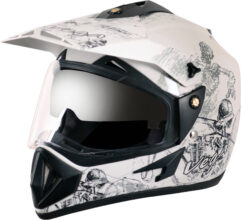 VEGA Off Road D/V Sketch Motorbike Helmet(White Silver)