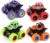 Graphene Monster Trucks (Pack Of 4), Friction Powered Monster Car Toys For Boys 3-7 Years Old, Durable High-Density Alloy And Non-Toxic Plastic, Non-Slip Tires For Educational Play(Pack Of 4)