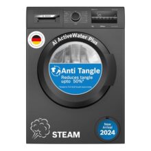 Bosch 7 kg, 5 Star, AI active water+, Anti Stain, Steam Antibacteria, Allergy Plus, Fully-Automatic Front Loading Washing Machine (WAJ24209IN, Black, In-Built Heater, Anti Wrinkle, Anti Tangle)