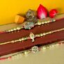 Traditional Premium Rakhi Combo For Brother – Celebrate The Eternal Sibling Bond |3 Assorted Rakhis| Kundan Rakhi | Raksha Bhandhan | Free Roli Chawal | Popo Toys®