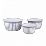 Amazon Brand – Solimo Plastic Linea Containers without Lid Food Grade Set of 3(1.3L,2.3L and 3.8L) |BPA-Free Multipurpose Kitchen Bowls for Mixing and Serving, Grey
