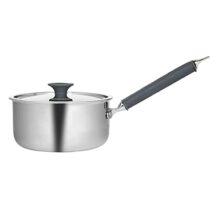 Borosil Cookfresh Tri-ply Stainless Steel Saucepan with Steel Handle | Gas, Induction Compatible | Even Heat Distribution | SS304 Food Grade Steel | Dishawasher Safe | 5 Year Warranty (2.3 L)