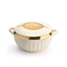 Asian Plastowares Dignity Casserole 1600Ml | Premium Insulated Hotpot With Inner Steel Lid | Elegant Diwali Gift Set | Kitchen Storage Dinnerware Combo | Beige