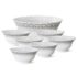 La Opala Opal Glass Crockery | For Family Of 6 | Dinner Set 35 Pcs Spring Meadows | Plates & Bowls For Dining | Microwave Safe | 100% Vegetarian | Extra Strong | Extra Light & White