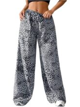 LOUIS LUXE Womens Palazzo || Reguler Fit Palazzo for Women (TROUSER-05_LEOPARDGREY