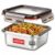 MILTON New Modulo Steel Square 450 Container with lock lid|Airtight & Leakproof|Microwave & Oven safe| Light Weight | School, Office or Picnic use, 400 ml, Silver