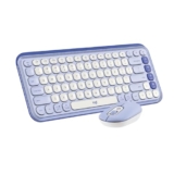 Logitech POP ICON Combo, Bluetooth Keyboard and Mouse Combo, Comfortable Typing, programmable Keys and Buttons, Quiet clicks, Easy-Switch up to 3 Devices – Lilac