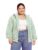 SASSAFRAS Curve Green Fur Metal Zipper Jacket
