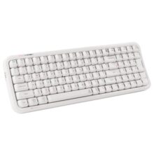 iGear ClearKey Wireless Keyboard, Transparent Keycaps, RGB Backlight 14 Modes, Tri-Mode BT + 2.4GHz + Wired, 3-Device Switching, 2000mAh, Type-C, Windows/Mac/iOS/Android (White)