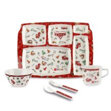 Cello Kidzbee Pentameal Pixar Car Melamine Meal Set For Kids, Set Of 5, Red | Bpa Free And Food-Grade Material | Attractive And Kidfriendly Designs | Break Resistant & Durable Set