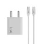 boAt WCDV 22.5W Dual Port Fast Charger, Overheat/Overcharge Protection, Auto Detection for Samsung, Xiaomi & Android Users with Type C to Type C Cable (White)