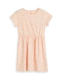 Amazon Brand – Symbol Kids Knee Length Printed Knit Dress (KD-DRG-SS25-144_L.Pink Floral_5-6 Years)