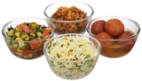 Amazon Brand – Solimo Borosilicate Round Glass/Mixing Bowl (Set Of 4 – 550 Ml), Transparent