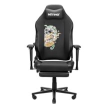 NiTHO FORGE Gaming Office Chair | Ergonomic Reclining Computer Desk Chair with Magnetic Headrest, Foldable Footrest, Adjustable Lumbar Support, 4D Armrests, Swivel Chair for Work or Study, Black