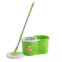 Scotch-Brite Twin Bucket Spin Mop with Easy Wring & Rinse System, 360° Adjustable Handle, High Absorbency Microfiber for Deep Cleaning on All Floor Types