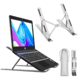 Tygot 6 Angles Adjustable Aluminum Ergonomic Foldable Portable Tabletop Laptop/Desktop Riser Stand Holder Compatible For Macbook, Hp, Dell, Lenovo & All Other Notebook (Grey)