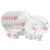 Larah by Borosil Red Mist Fluted Series Opalware Dinner Set | 21 Pieces for Family of 6 | Microwave & Dishwasher Safe | Bone-Ash Free | Crockery Set for Dining & Gifting | Plates & Bowls | White