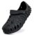 Kraasa Men’S Lightweight Classic Clogs, Sandals With Adjustable Back Strap Black Uk 8