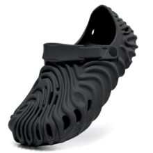 Kraasa Men’S Lightweight Classic Clogs, Sandals With Adjustable Back Strap Black Uk 8