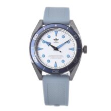 adidas Men Silicone Originals Analog Silver Dial Watch-Aofh22003, Band Color-Blue
