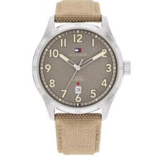 Tommy Hilfiger Brown Dial Beige Leather Strap Analog Watch for Men- TH1710561