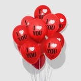 Itaf Set Of 50 Pcs Red Printed I Love You Pastel Balloon For Birthday/Valentine Day/Proposal/Engagement/Anniversary Party Theme Decoration Kit