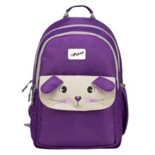 F Gear Bunny Dark Purple 22L School Backpack|Premium & Soft Touch|Unisex Kids School Bag with Two Spacious Compartments and Front Pocket, with Bottle Holder|Ideal for School, Daily Use & Travel