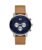 MVMT Chrono Qtz Fashion Analog Chrono Blue Round Dial Men’s Watch, Brown Leather Material, Brown Band – 28000288-D