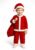 DECORBERRY Santa Claus Dress For Kids 7-10 Years Boy Girl 4Pc Set with Shirt Pant Hat Goodie Bag Warm Fleece Christmas Fancy Dress Costume School Play Xmas Gift Red Outfit Suit Prop