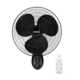 Havells Gatik Pro BLDC 400mm Wall Mount Fan | RPM: 1350 | Double string for Speed & Oscillation control | Thermal Overloaded Protected Motor | 100% Copper Wire Winding Motor | 2 Year Warranty (Black)