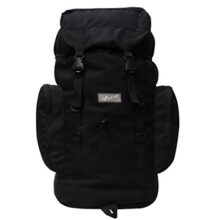 F Gear Platoon Black 46L Rucksack With D-Ring, Molle Loops & Hip Belt | 1 Compartment & 3 Pockets | Durable Comfortable Water-Resistant Large Bag | Fits Upto 17 Inch Laptop | For Trekking, Travel