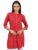 Vishudh Women Mandarin Collar 3/4 Sleeve Tunic VNTN000592 Red M