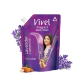 Vivel Fragrant Body Wash, Lavender & Almond Oil Shower Gel, 1300ml Supersaver XL Refill Pouch, Moisturizing Bodywash, Soft & Smooth Skin, Effective Cleansing, For Women & Men