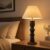 tu casa Wooden Table Lamp with Off-White Fabric Shade | Bedside Night Lamp for Bedroom, Living Room & Study | Decorative Nightstand Lamp for Home Décor