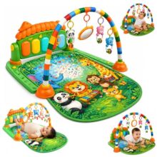 Lifelong Jungle Piano Playgym | Musical Mat with Lights, Hanging Toys| Soft Tummy Time, Crawling Play Mat, Motor Skills Development| Kick & Play Piano Fitness Rack (0–24 Months, 6 Month Warranty)